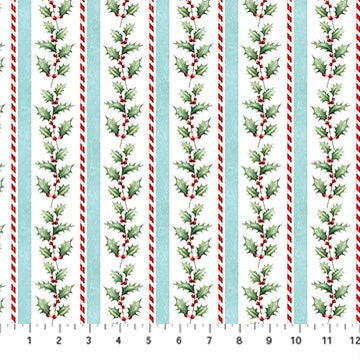 Holly Jolly- Holly Stripe - White Mulit - EML Studio - 28814-10