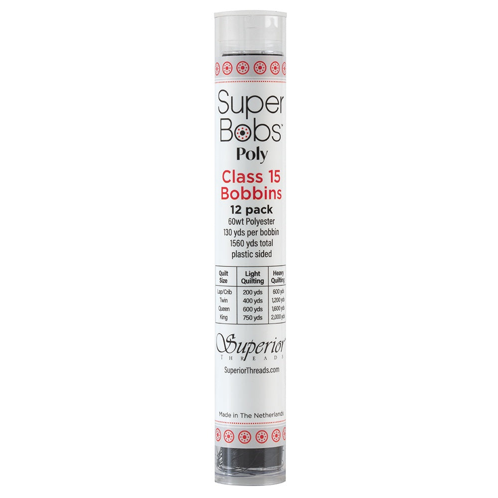 Super Bobs Poly 12pk Class 15 #625 Black