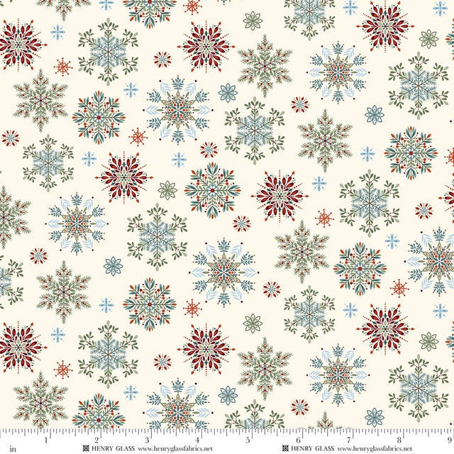 Nordic Holiday Village - Snowflakes - Cream Multi - Mary Jane Carey -Q-3605-11