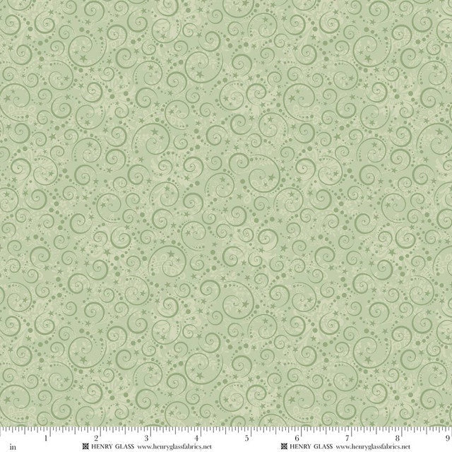 Nordic Holiday Village - Mini Swirls - Light Sage - Mary Jane Carey -Q-3609-16