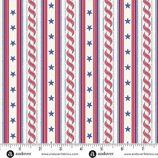 Americana by Andover Fabrics Stripe Cream