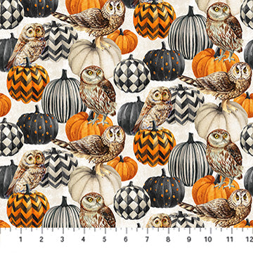 Night Owl - Owl & Pumpkin - Cream Multi - Deborah Edwards - DP28847-11