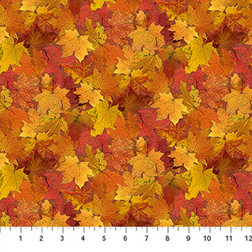 Night Owl - Leaves - Orange Multi - Deborah Edwards - DP28851-56