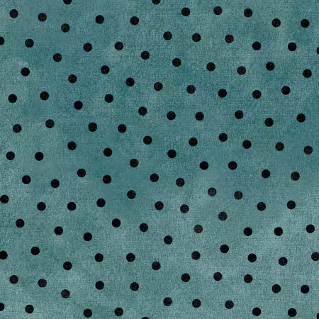 Teal with Black Polka Dot Woolies Flannel