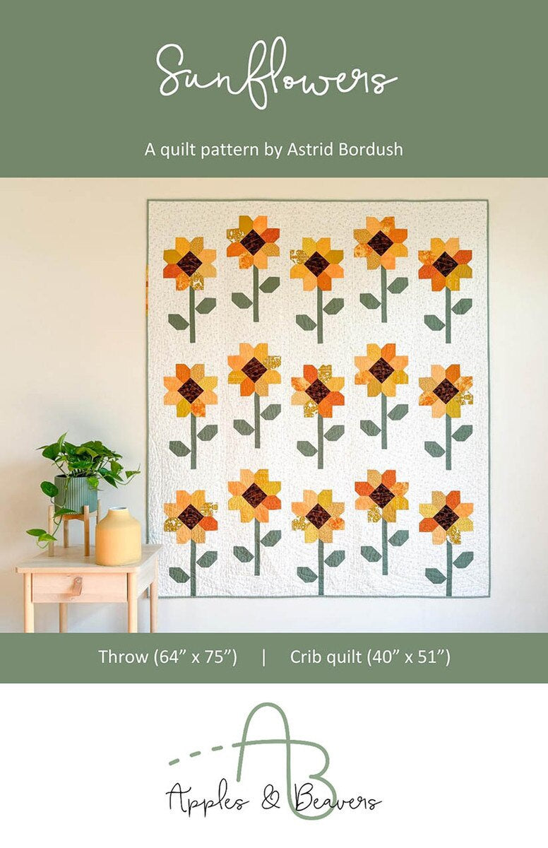 Sunflowers Quilt Pattern by Apples & Beavers