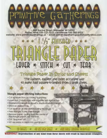 1-1/2in Triangle Paper Primative Gatherings