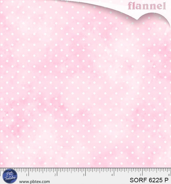 Sorbet Flannel Pin Dots Pink/White