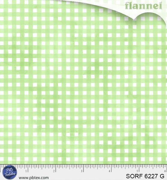Sorbet Flannel Tonal Gingham Green