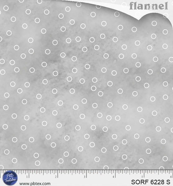 Sorbet Flannel Tossed Open Dot Silver