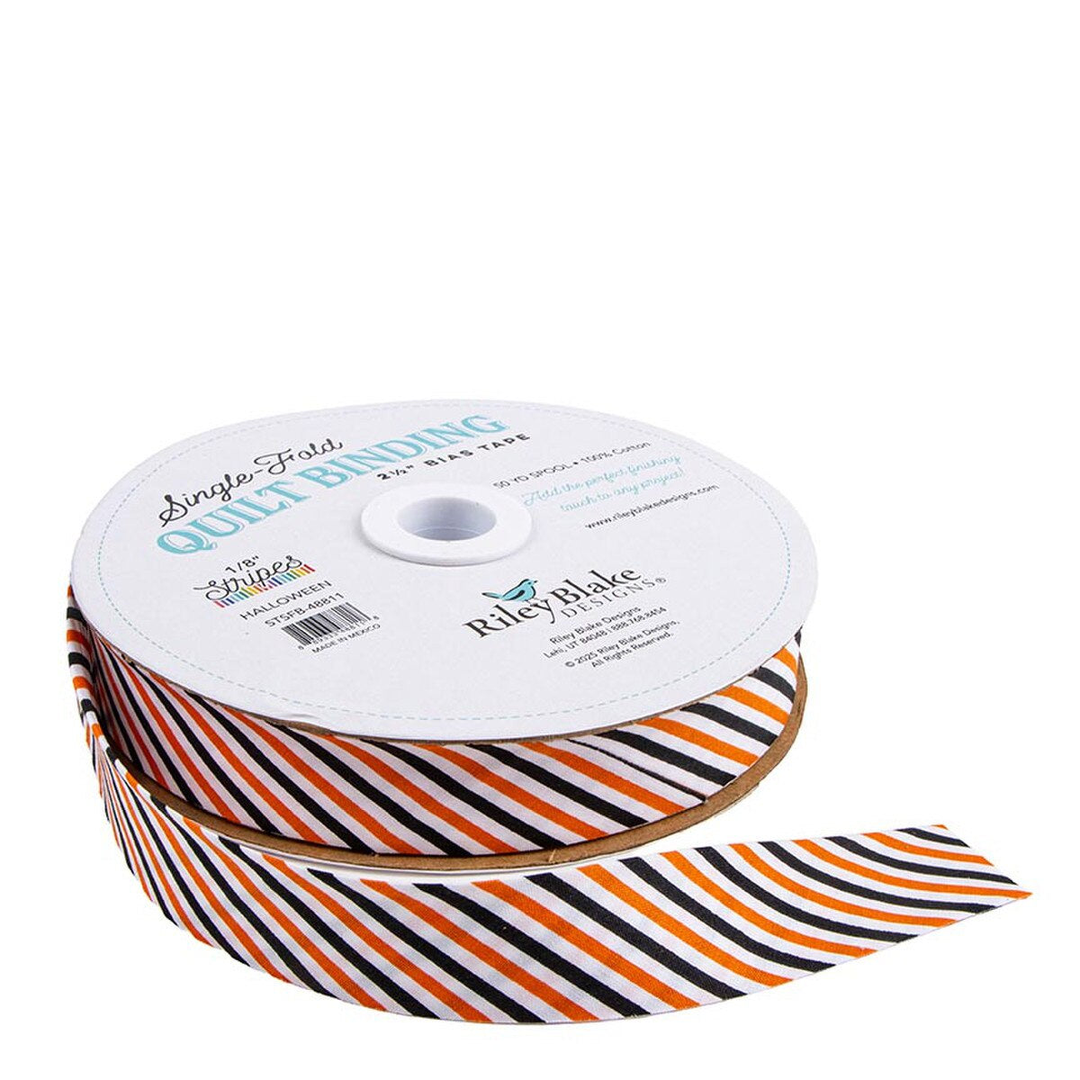 Single-Fold Quilt Binding 1/8” Stripe Halloween