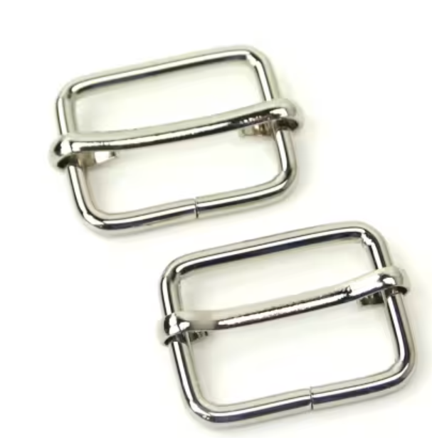 Two Slider Buckles 1" Nickel Sallie Tomato