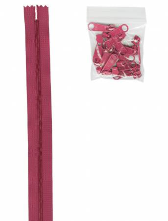 4 yards of 16mm #4.5 Zipper Chain and 16 Ex-Large Crazy Plum