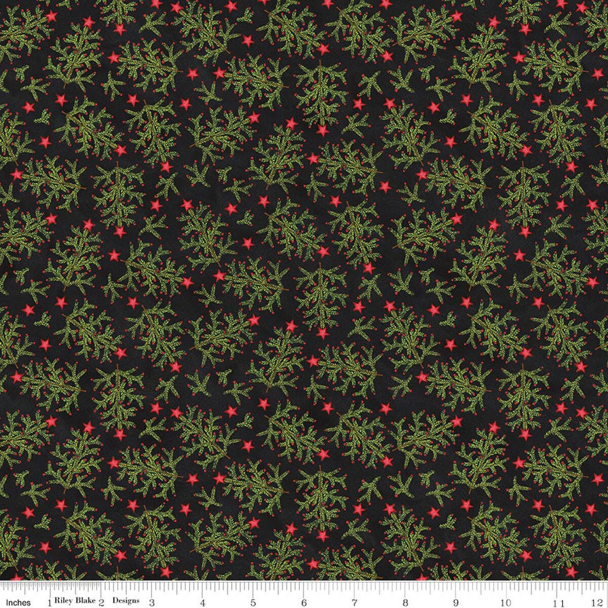 Northern Christmas - Whimsical Trees - Black - Teresa Kogut - C17832-BLACK