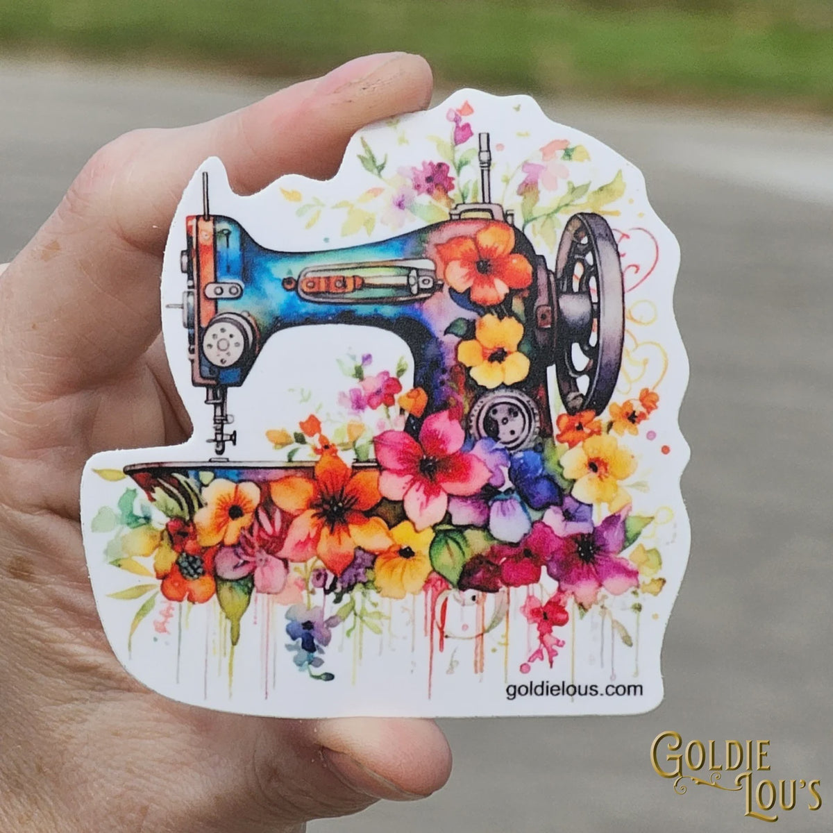 Floral Sewing Machine Sticker 6