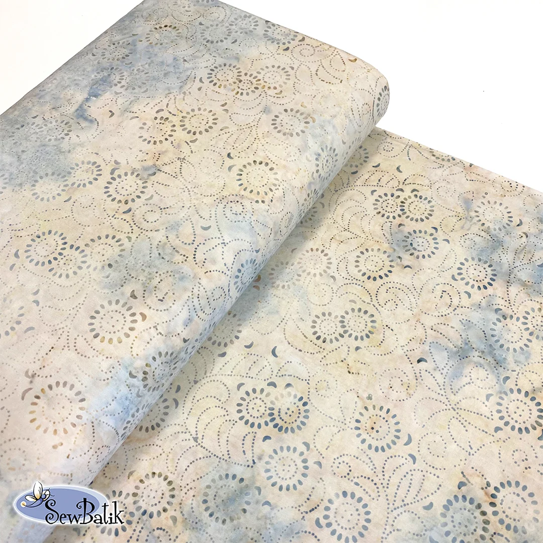 10802-2330 Wide Batik Medora Flora Cream Pearl