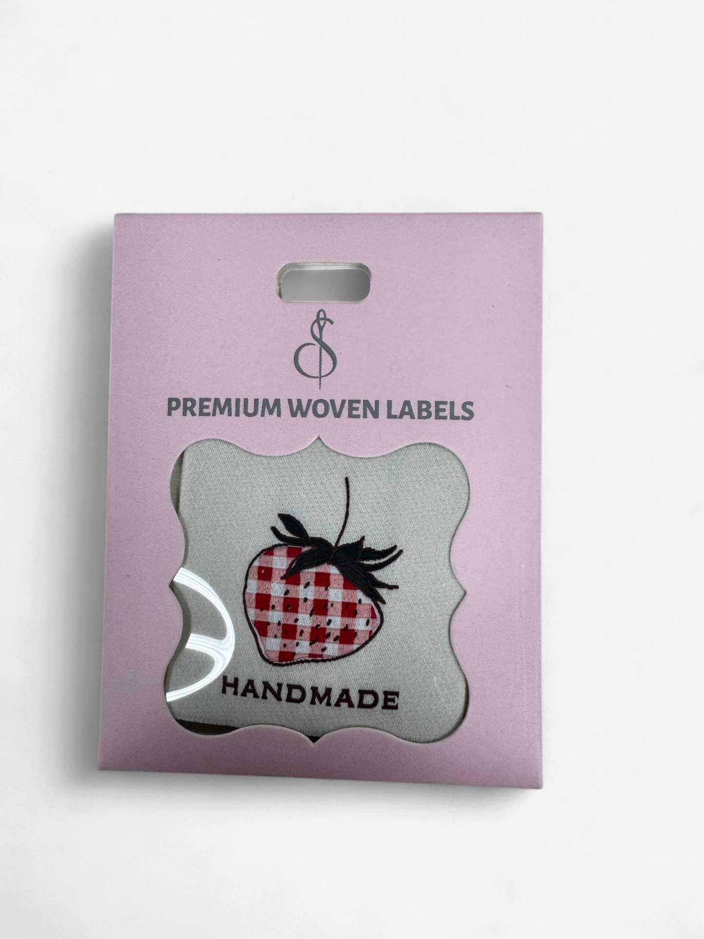 Minki Kim Check Strawberry Woven Labels