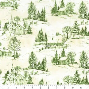 Jolly North - Cream Green Scenic Toile - Anne Tavoletti - 3036-18064-277