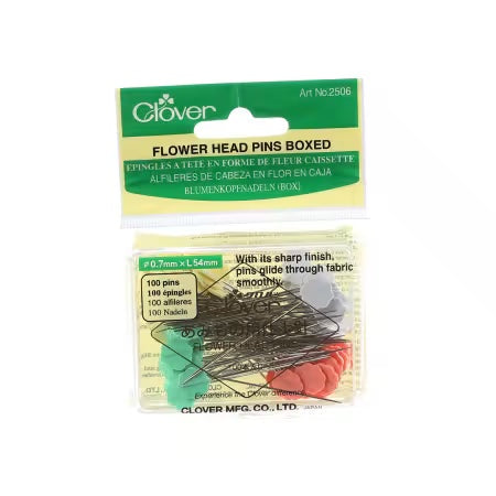 Flower Head Pin Size 32 - 2in 100 count 4 colors - Clover - 2506CV