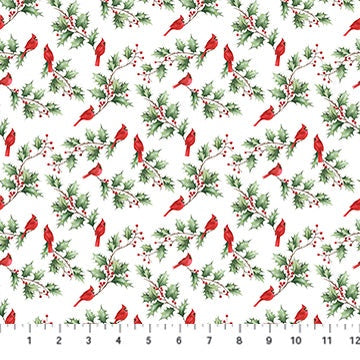 Holly Jolly- Cardinal&Holly - White Multi - EML Studio - 28816-10