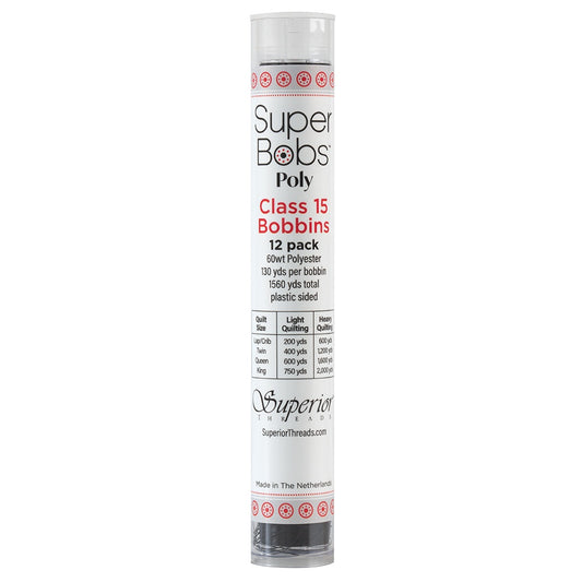 Super Bobs Poly 12pk Class 15 #625 Black