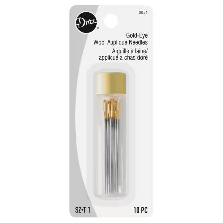Gold-Eye Wool Applique Needles - Dritz - 3051