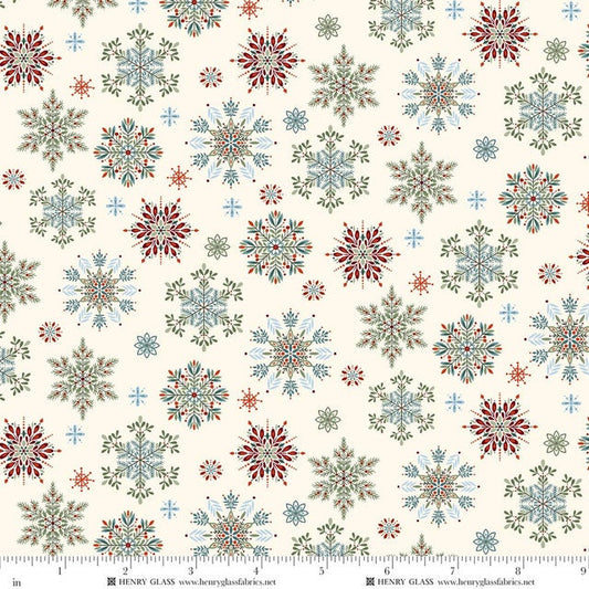 Nordic Holiday Village - Snowflakes - Cream Multi - Mary Jane Carey -Q-3605-11