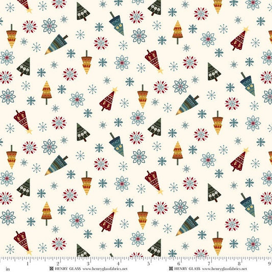 Nordic Holiday Village - Tossed Trees - Cream Multi - Mary Jane Carey -Q-3608-44