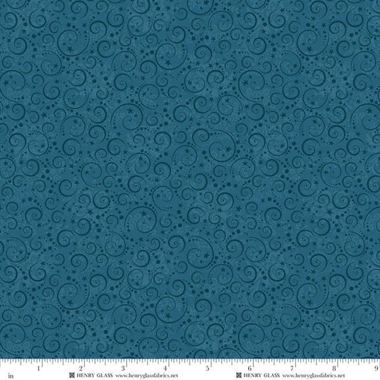 Nordic Holiday Village - Mini Swirls - Blue - Mary Jane Carey - Q-3609-77
