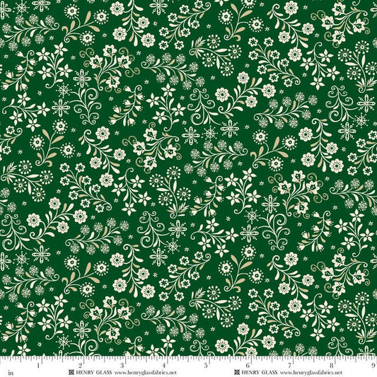 Nordic Holiday Village - Floral Vines - Green - Mary Jane Carey - Q-3610-66