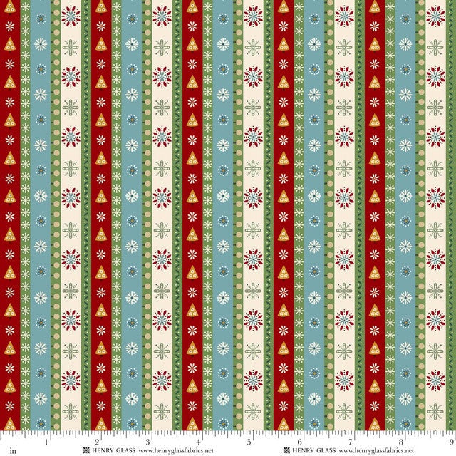 Nordic Holiday Village - Mini Stripe - Ice Blue - Mary Jane Carey - Q-3611-17