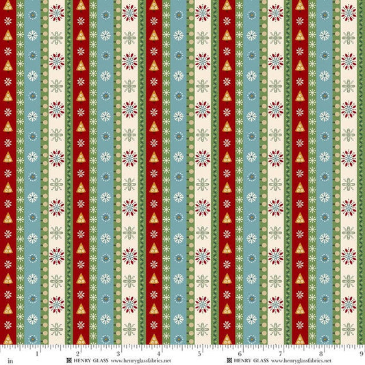 Nordic Holiday Village - Mini Stripe - Ice Blue - Mary Jane Carey - Q-3611-17