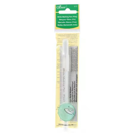 Water Soluble or Iron Off Marking Pen White - Clover - 517CV