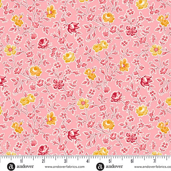 Sweet Things by Andover Fabrics Climbing Rose Pink
