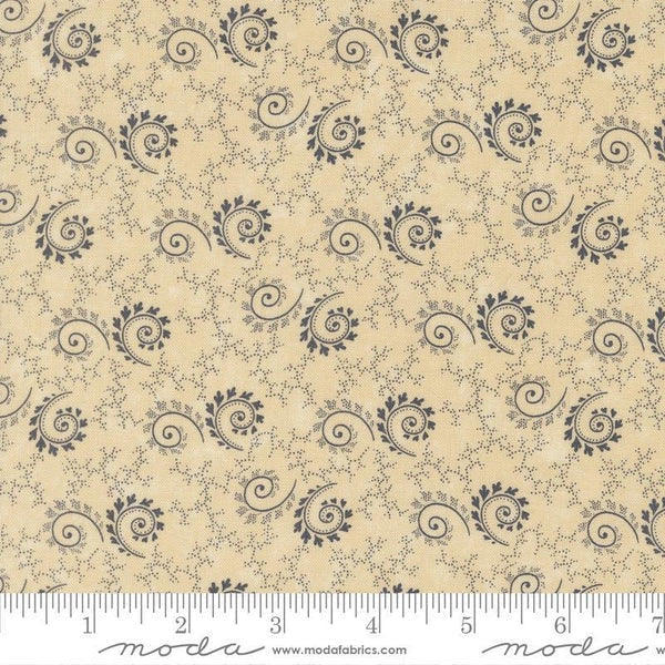 9801-11 Cream Navy Spiral Bluebirds Nest