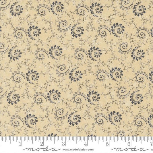 9801-11 Cream Navy Spiral Bluebirds Nest