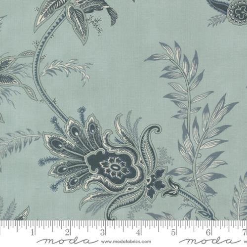 Breathtaking Blues Sky Plume Florals Jacobean