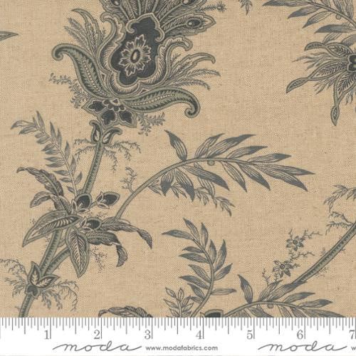 Breathtaking Blues Linen Porcel Plume Mochi Linen Florals Jacobean
