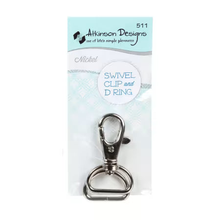 D Ring and Swivel Clip Nickel 1ct - 3/4in