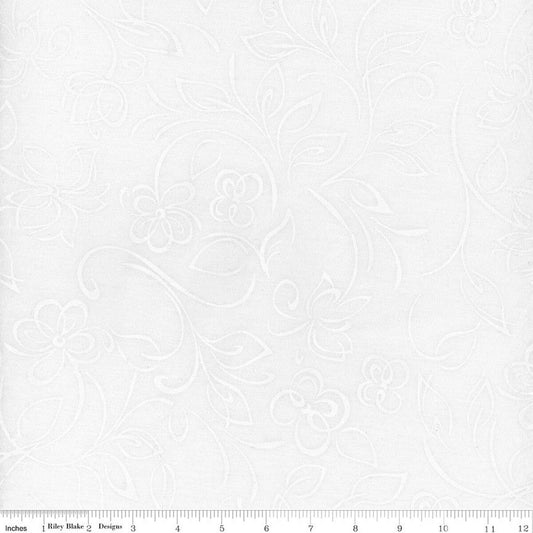 Batiks Flora Noire Daisy - White - BT23683-110