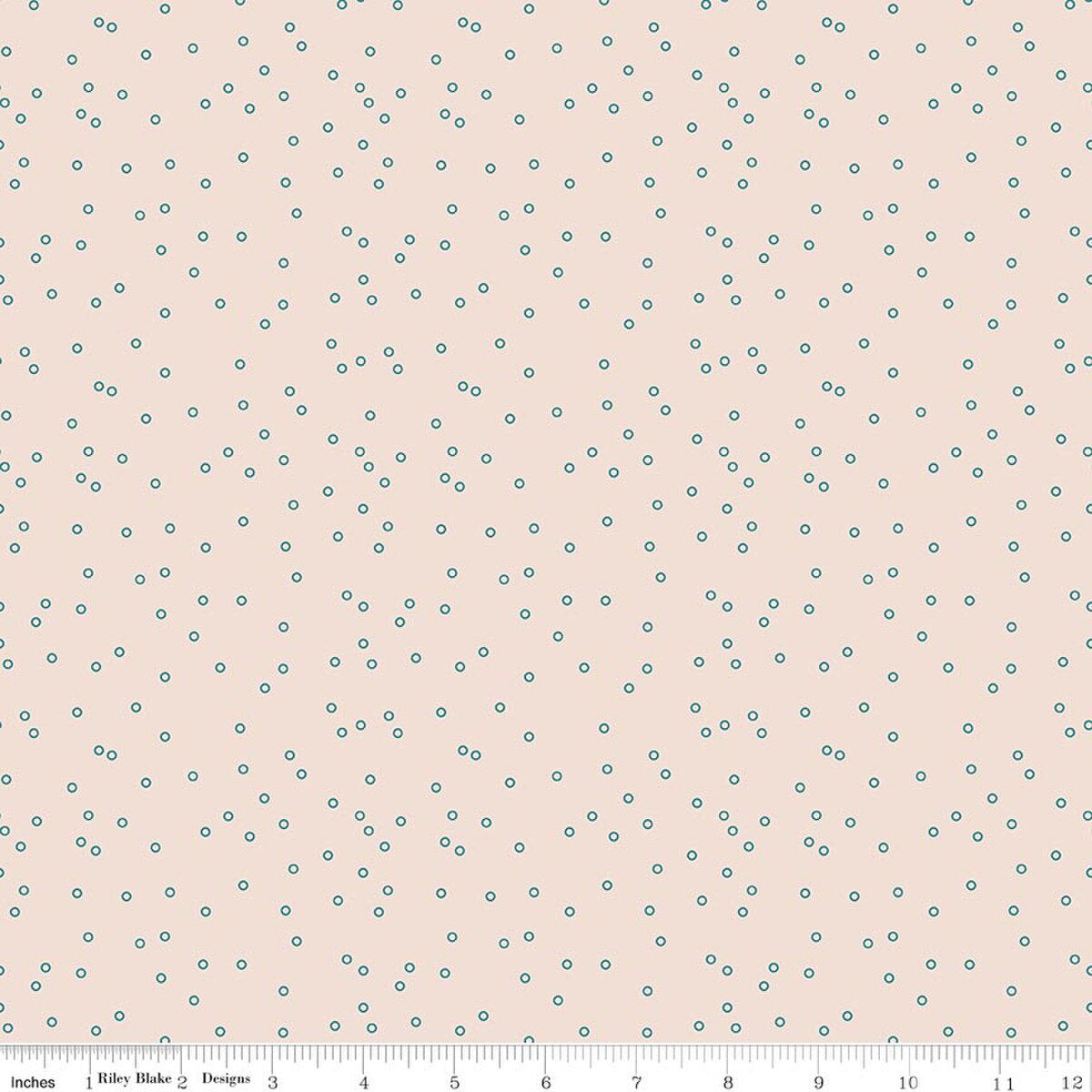 C17181 Raindrop Cream with teal drops Farmer's Daughter