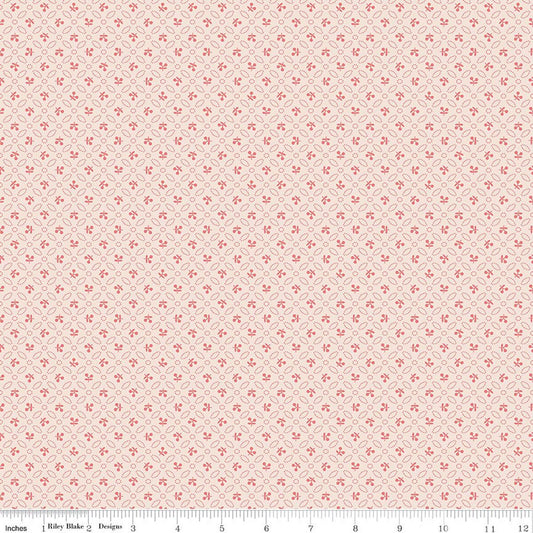 C17188 Coral Cream with tiny pink flowers Farmer's Daughter