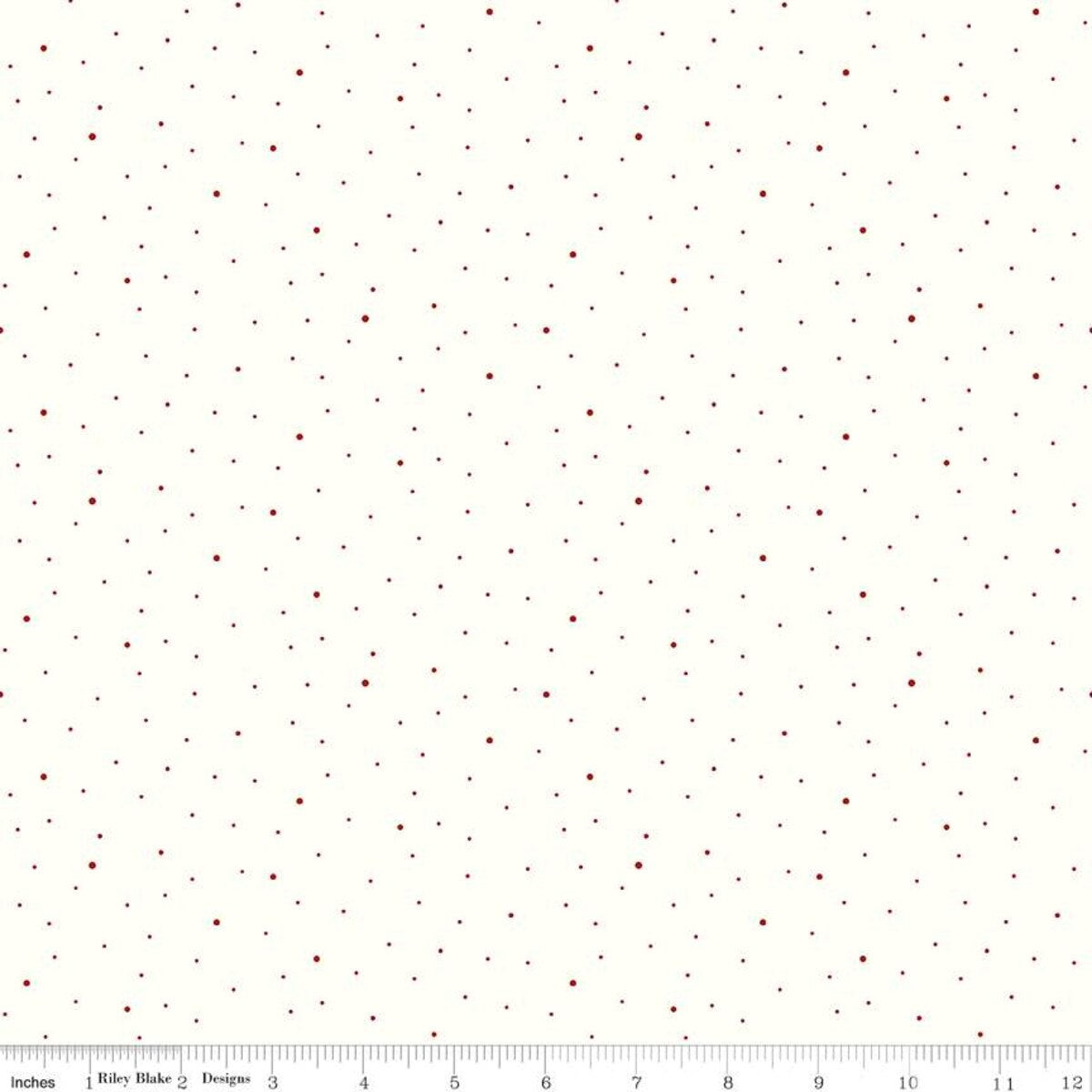 Dapple Dot on Off White Barn Red
