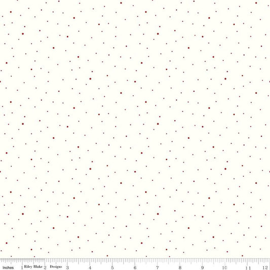 Dapple Dot on Off White Barn Red