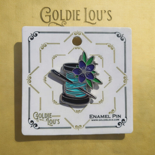 Purple Thread Flower Enamel Pin