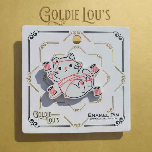 Tangled Thread Kitty Enamel Pin
