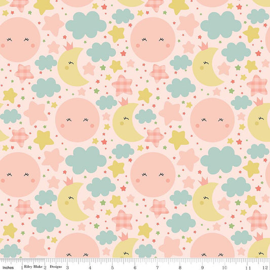 Love You to the Moon Nighttime - Flannel - Blush - Echo Park Paper Co. - F18270-BLUSH