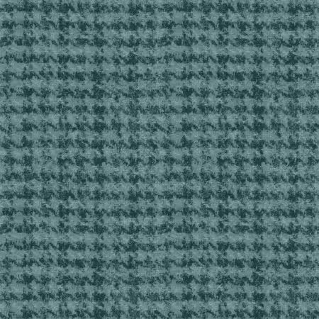 Teal Hounds Tooth Woolies Flannel