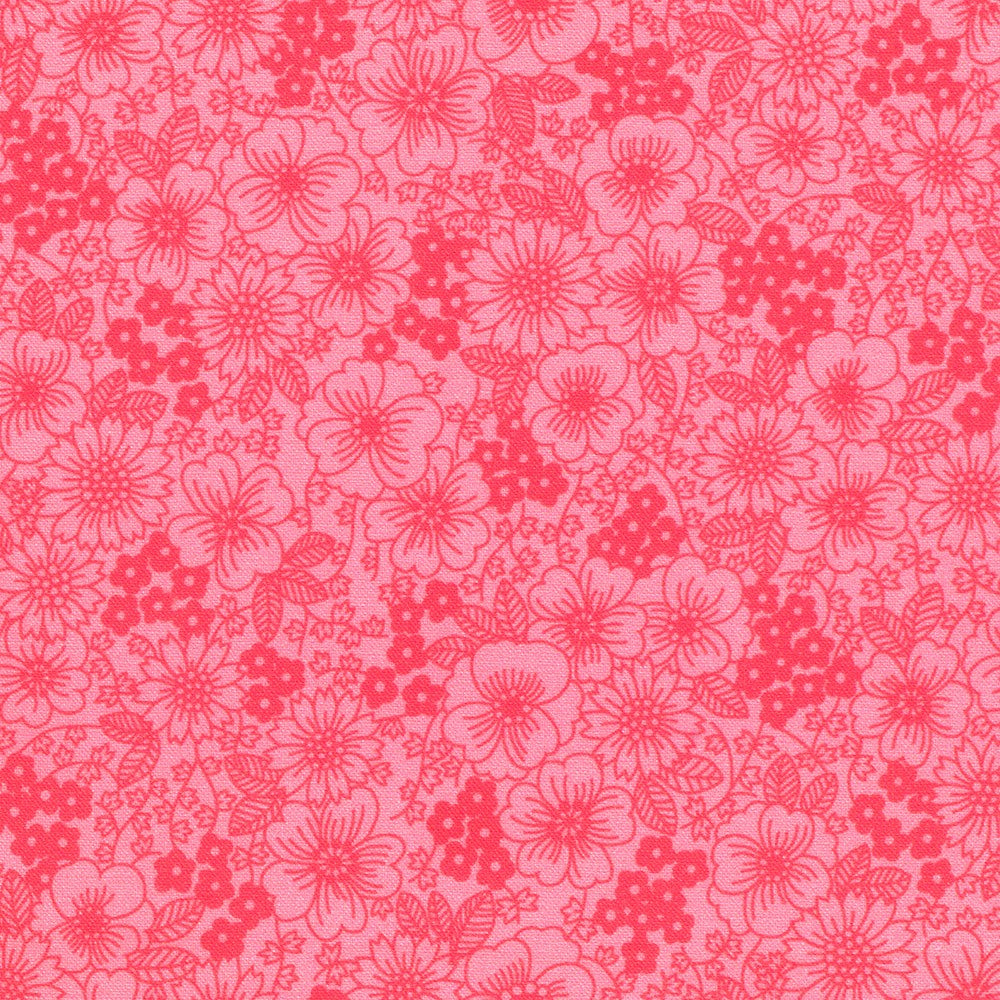 Guava Pink Floral by Fabric Market