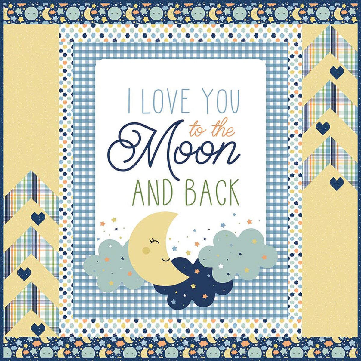 Love You to the Moon Blue Panel Quilt Kit - KT-18270
