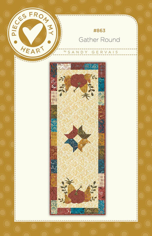 Gather Round Runner Pattern - Sandy Gervais - P157-GATHERROUND
